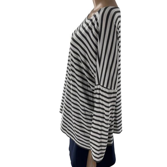 Hatch Maternity Gray Striped The Perfect Long Sleeve Boat Neck Tee - Picture 6 of 12